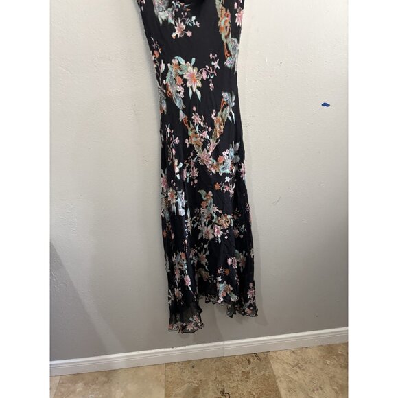 ICE Vintage Silk Blend Y2K Dress Drapped Neck Asymetrical Hem Fairy Size Medium - Picture 2 of 13